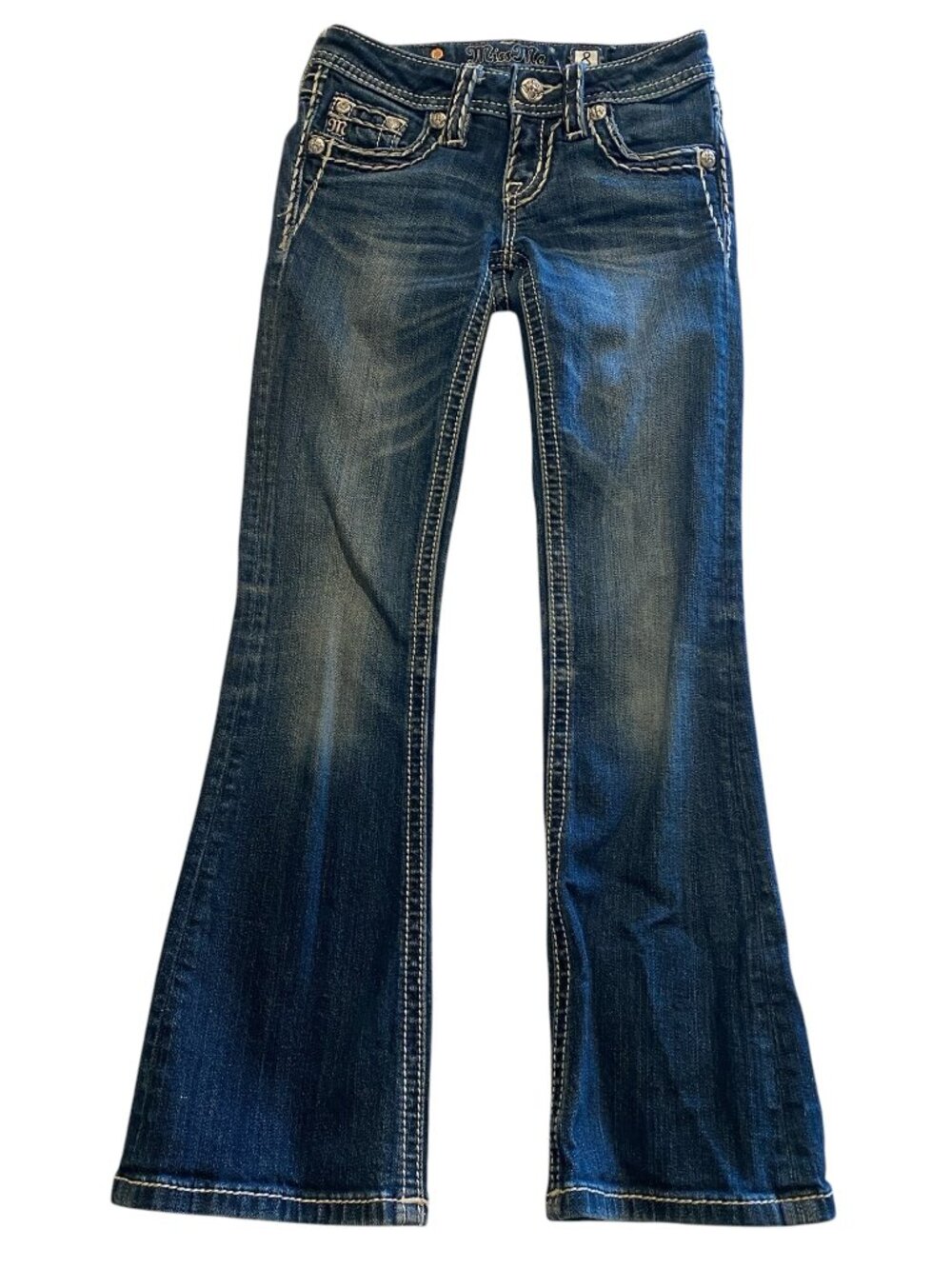 Miss Me Girls Jeans Sz 8 Midrise Bootcut Blue #161R